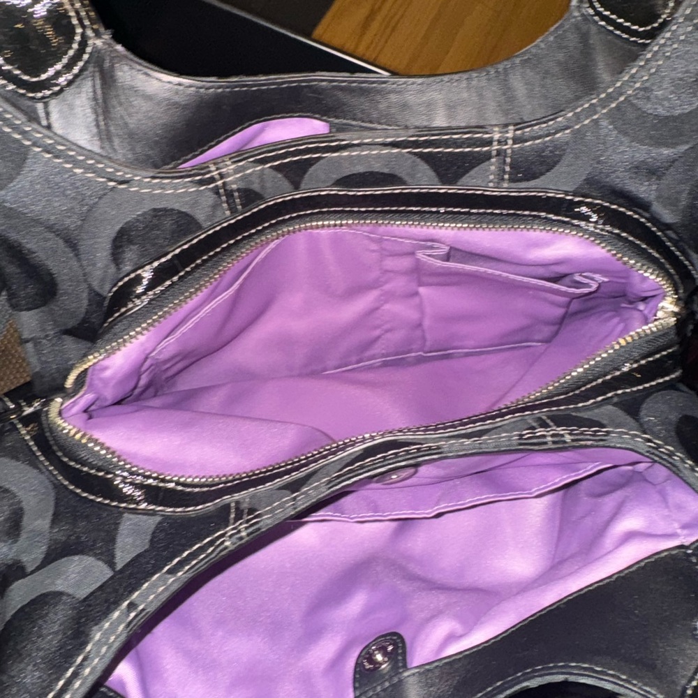 Coach Handbag In C Canvas Pattern - image 3